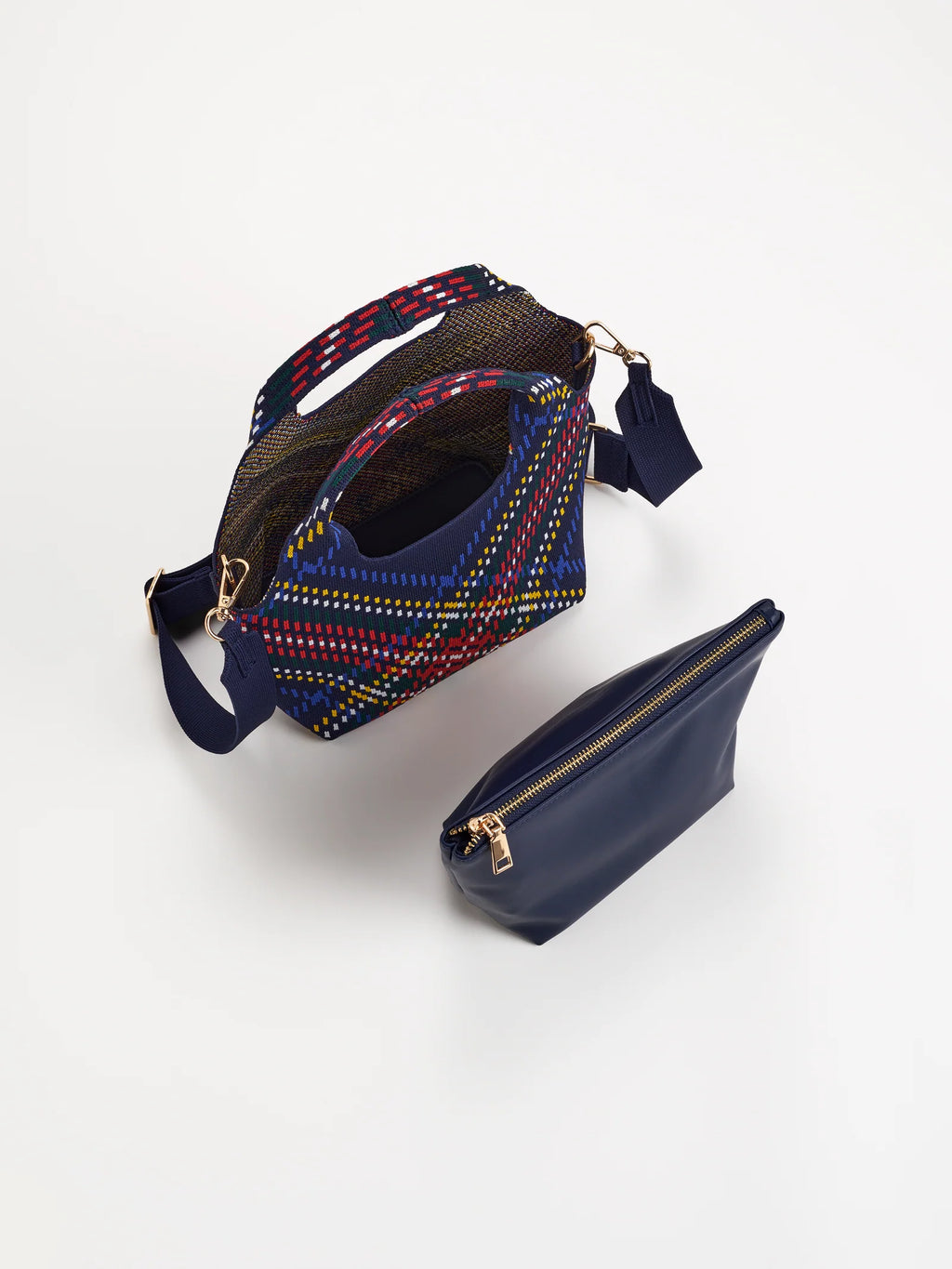 Shiraleah Robbie Plaid Mini Tote Navy