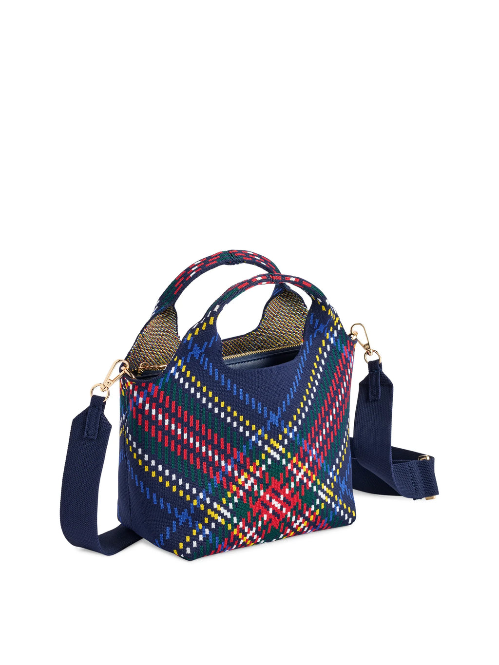 Shiraleah Robbie Plaid Mini Tote Navy