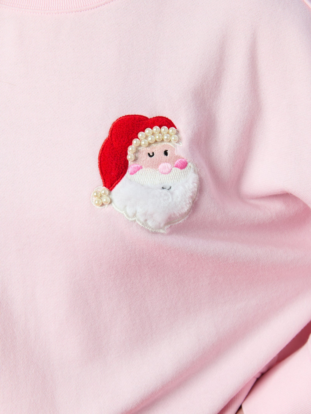 Shiraleah Santa/"Ho Ho Ho" Relaxed Sweatshirt, Blush
