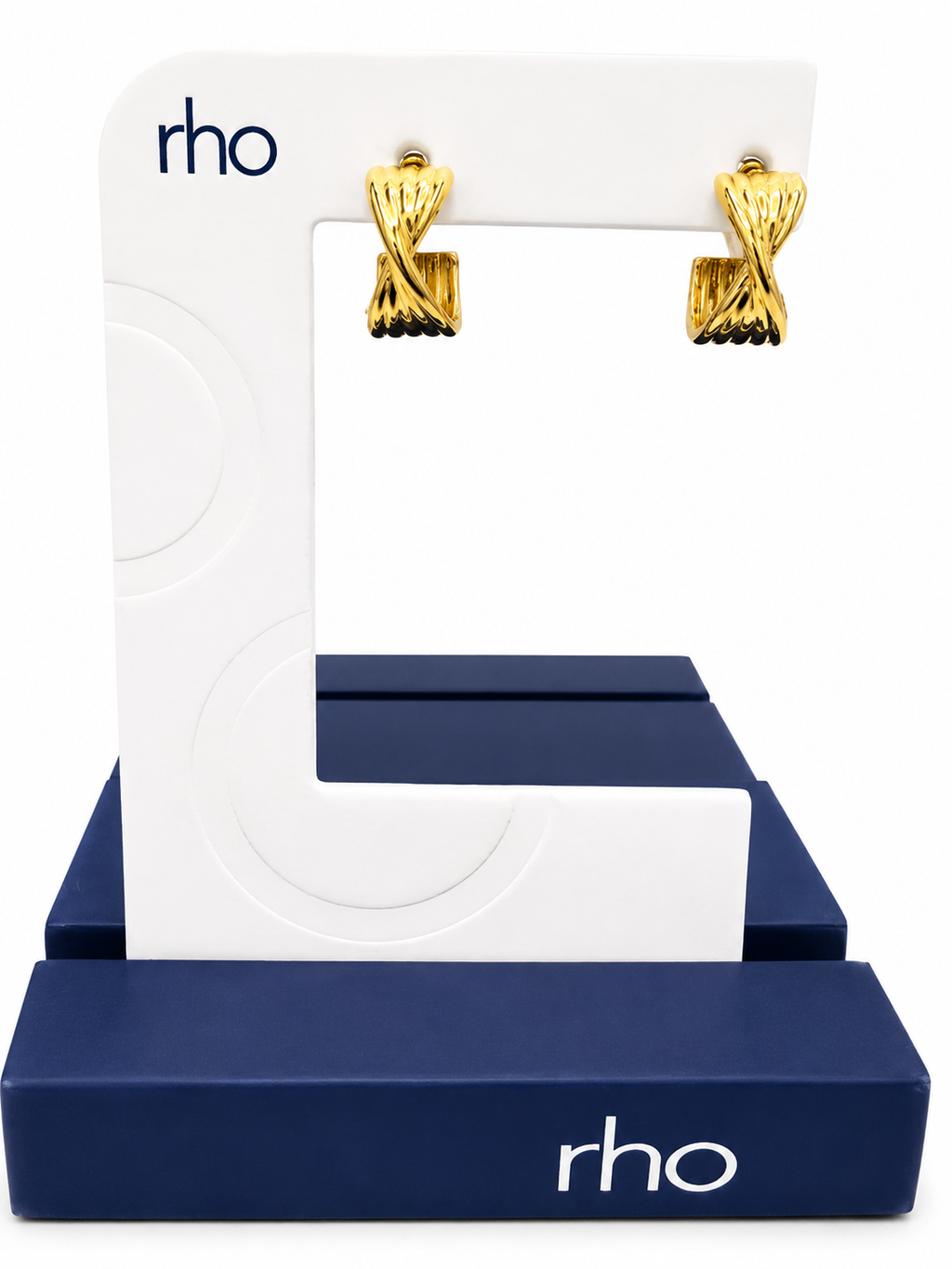 Rho Gold Twisted Hoop Earrings