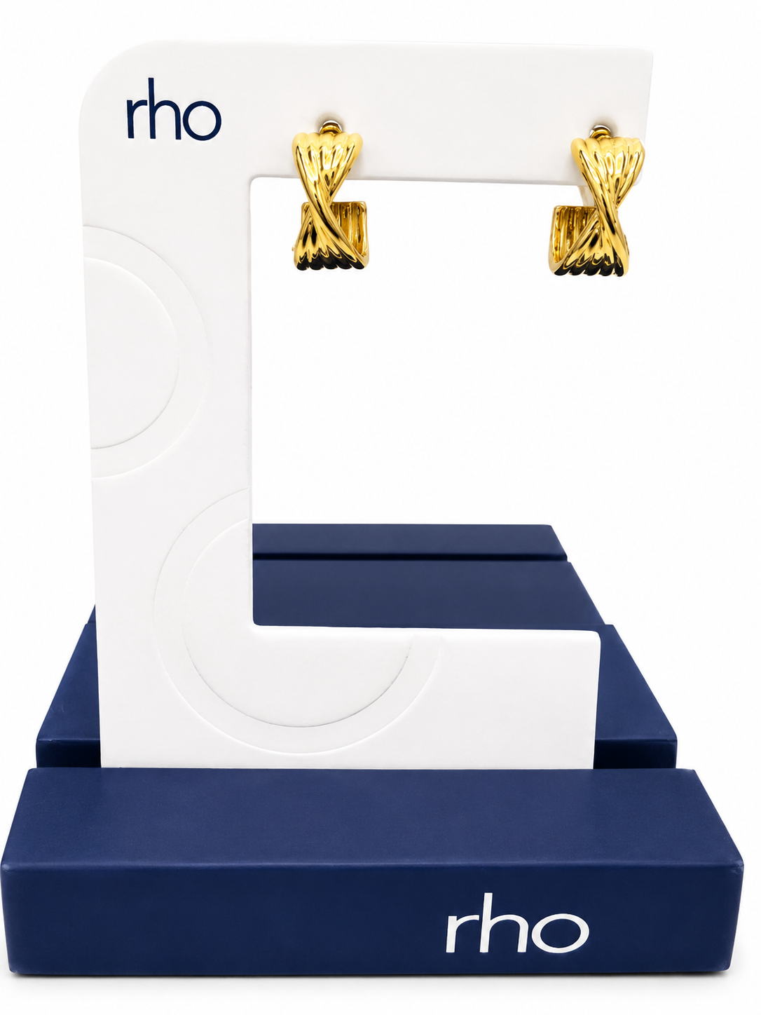 Rho Gold Twisted Hoop Earrings