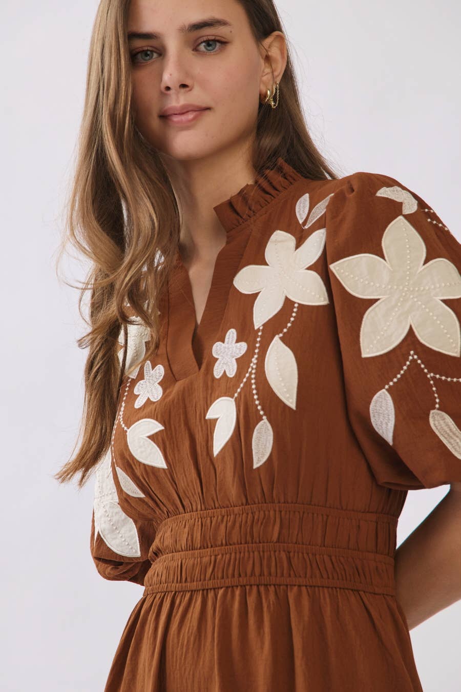 Oddi Embroidered Midi Dress