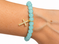 Zenzii Glass Bead with Cross Charm Bracelet