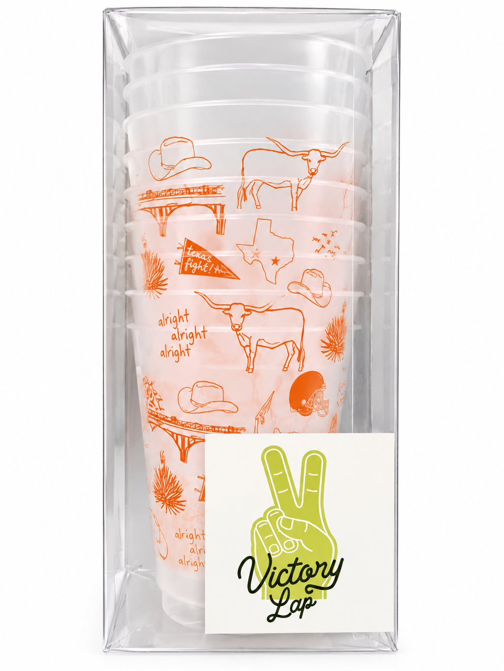 Longhorns Shatterproof Cup Set of 8