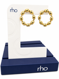 Rho Gold Beaded Circle Drop Earrings