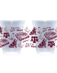 TEXAS A&M UNIVERSITY - SHATTERPROOF CUPS, SET OF 8