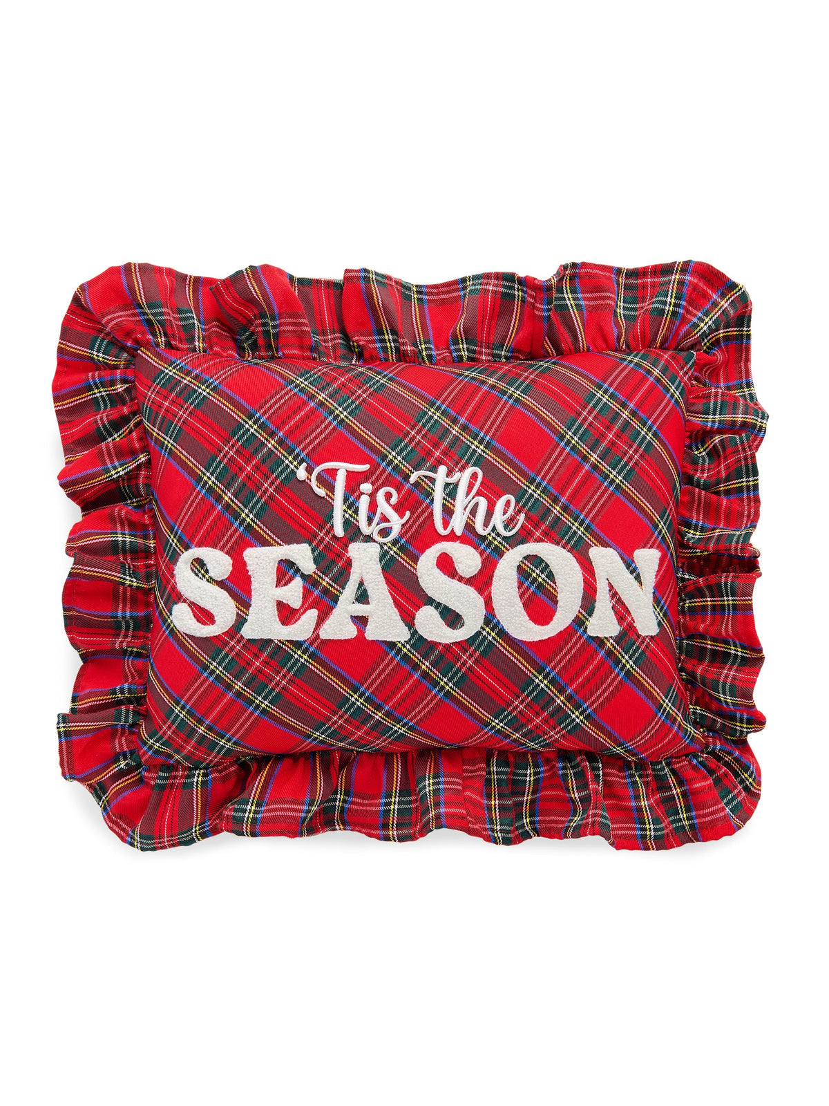 Shiraleah "Tis The Season" Plaid Pillow, Red