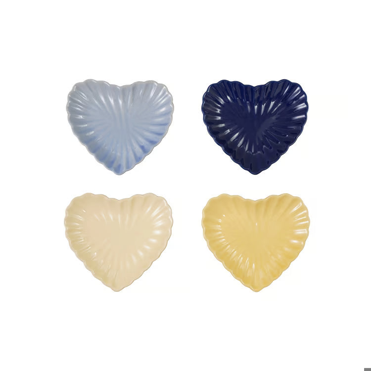 Hazel Mazel Stoneware Fluted Heart Shaped Plate