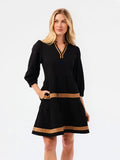 Mary Square Cooper Dress Black/Brown