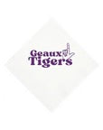 LOUISIANA STATE UNIVERSITY (LSU) - WHITE 3-PLY COCKTAIL NAPKINS, SET OF 25
