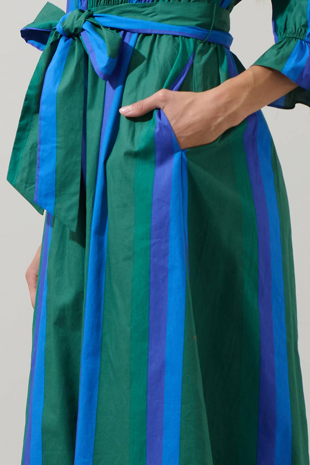 Dolary Stripe Senda Long Sleeve Maxi Dress
