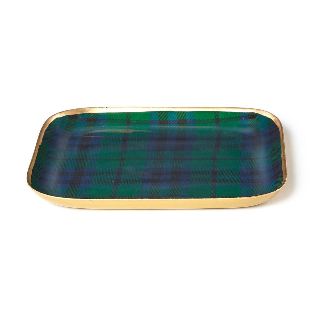 Two Company Tartan Metal Trays