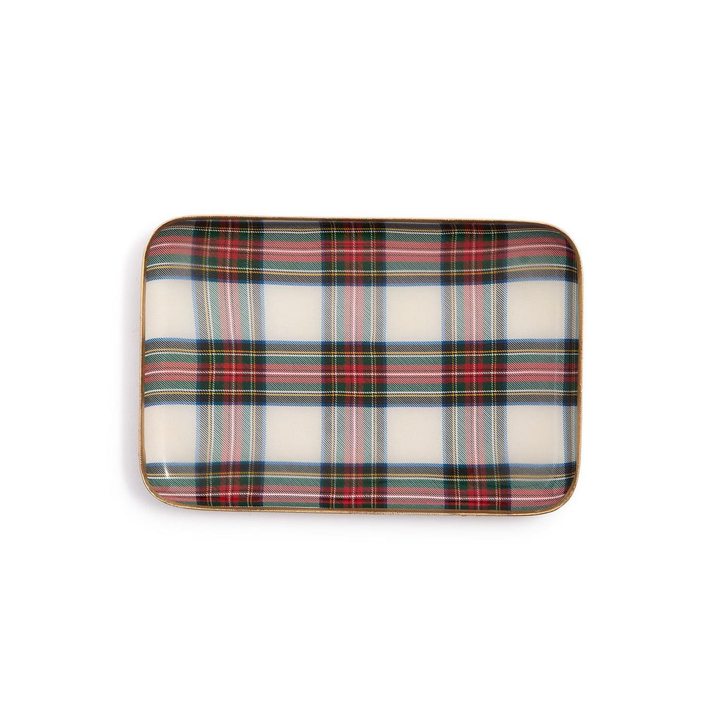 Two Company Tartan Metal Trays