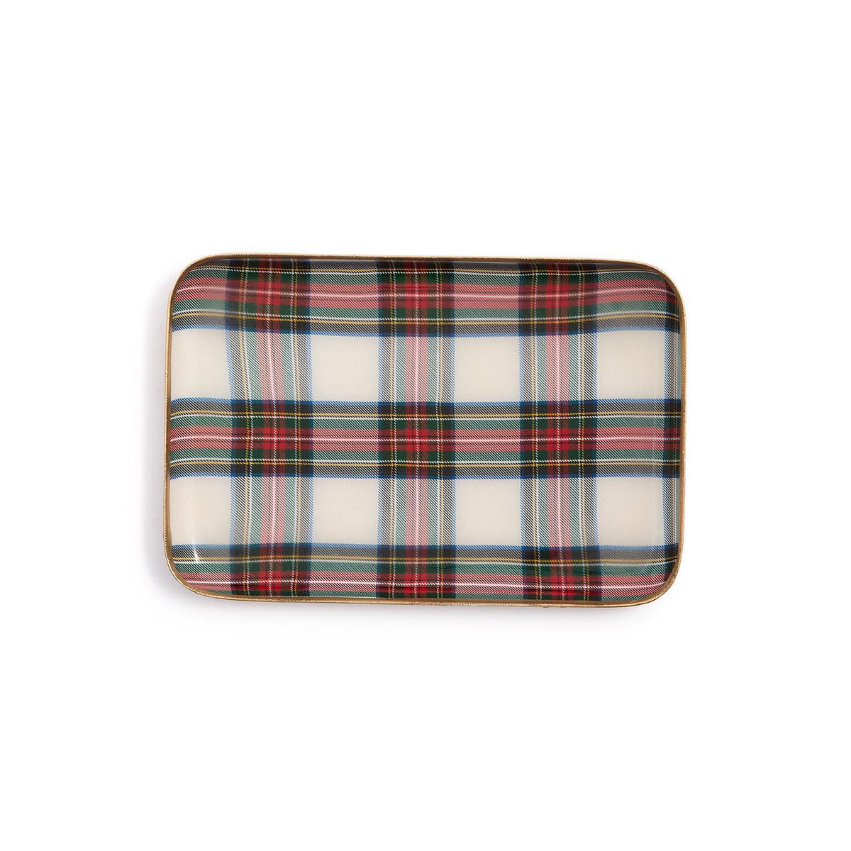 Two Company Tartan Metal Trays