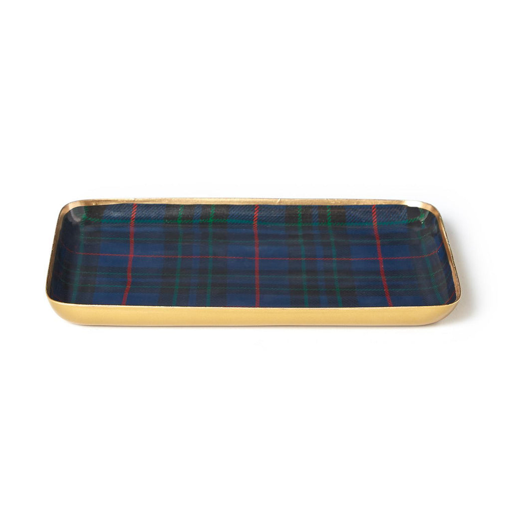 Two Company Tartan Metal Trays