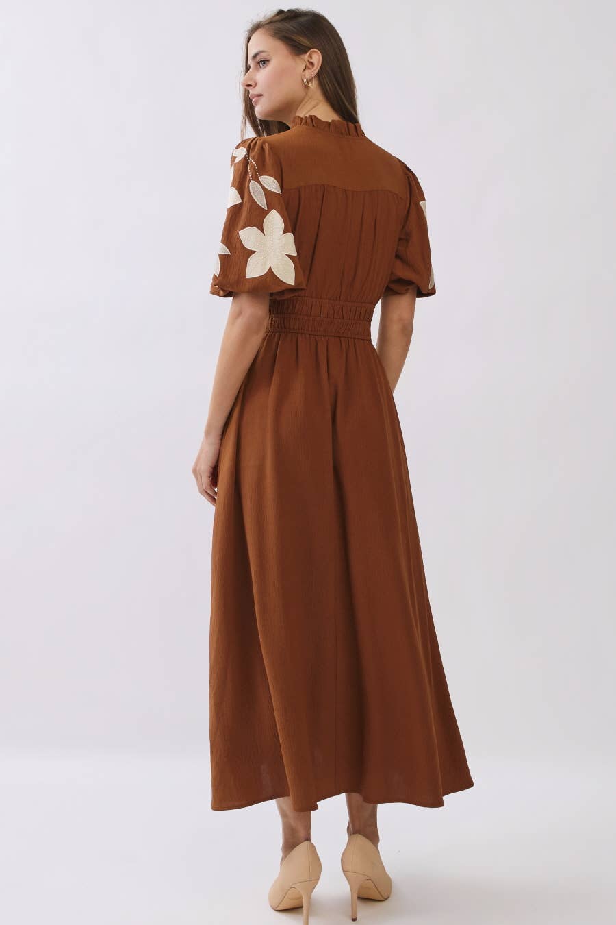 Oddi Embroidered Midi Dress