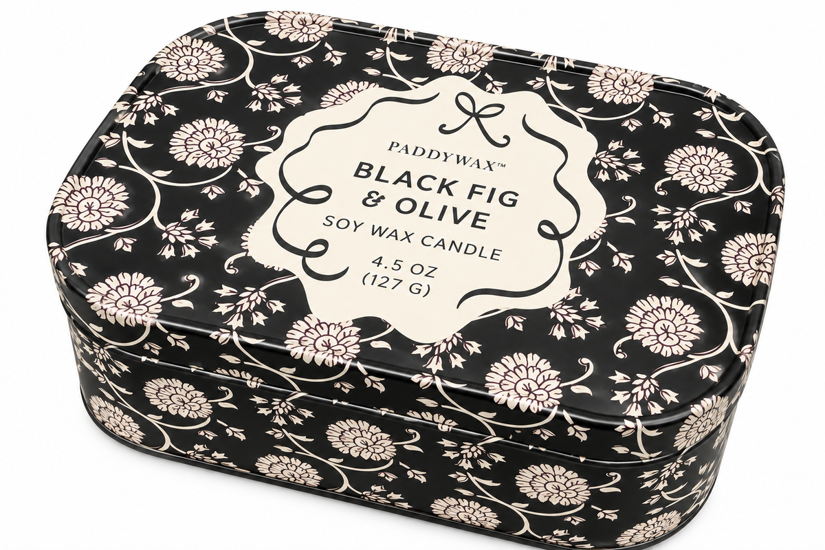 Paddywax Black Fig and Olive Tin Candle