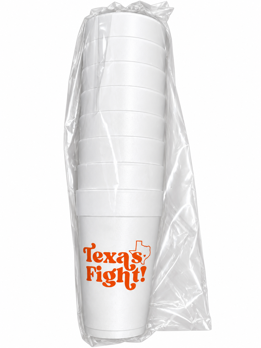TEXAS FIGHT - 20 OZ STYROFOAM CUPS, SET OF 8