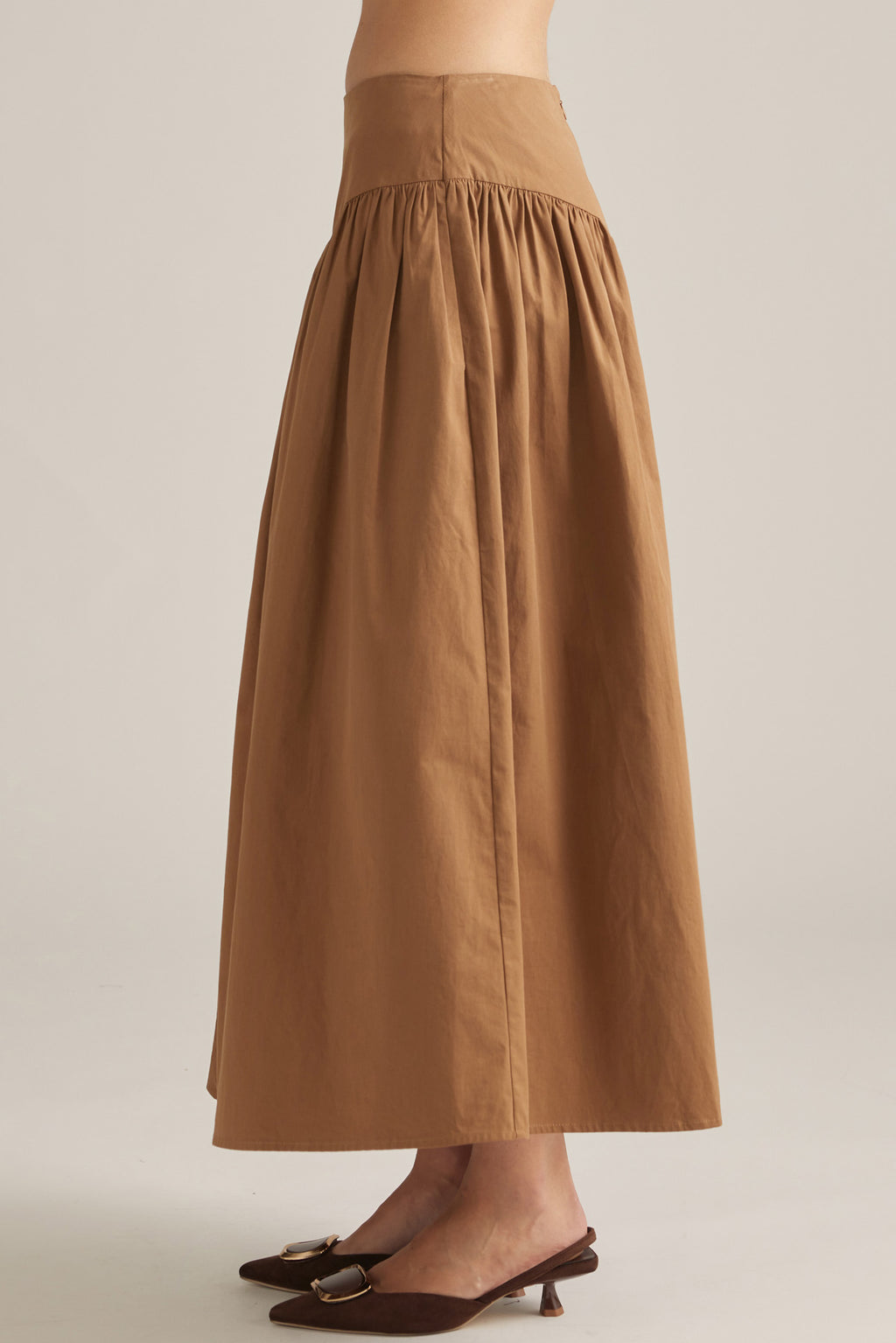 Entro Drop Waist Skirt Camel
