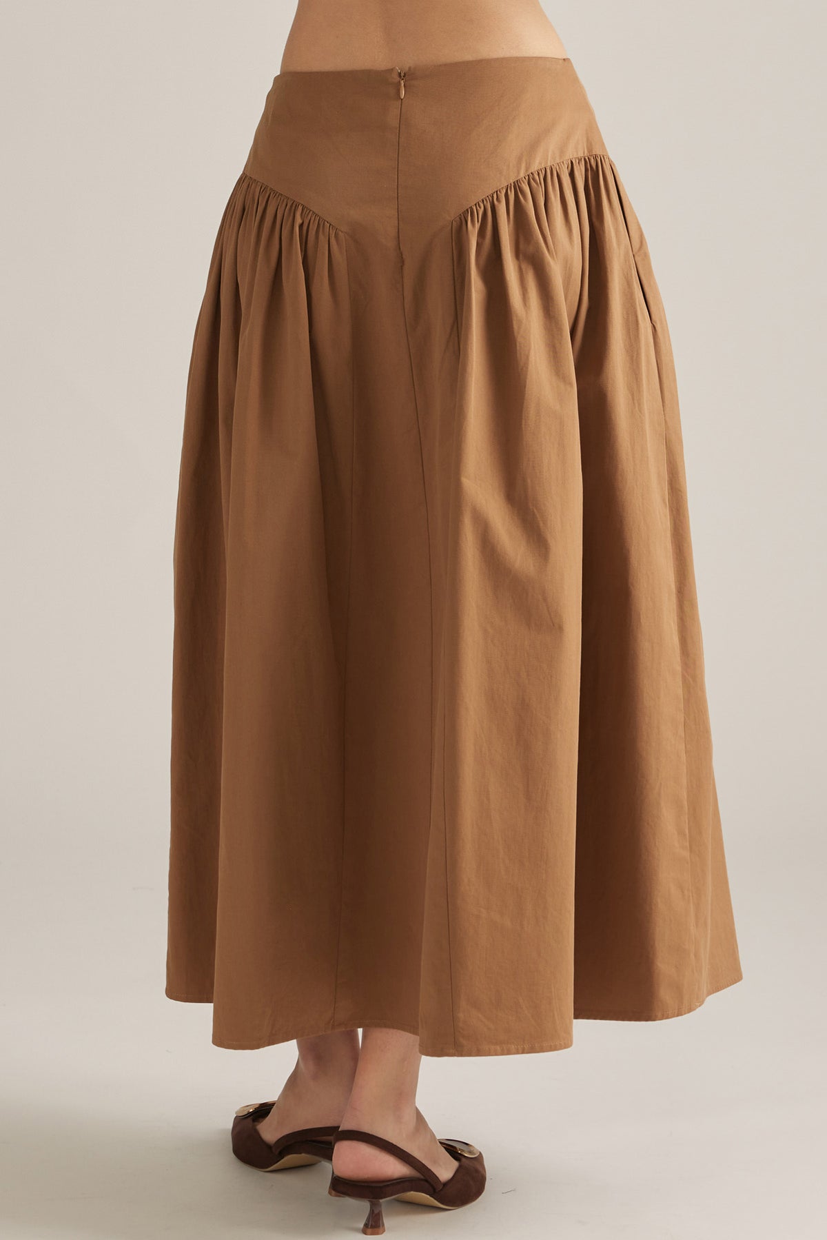 Entro Drop Waist Skirt Camel