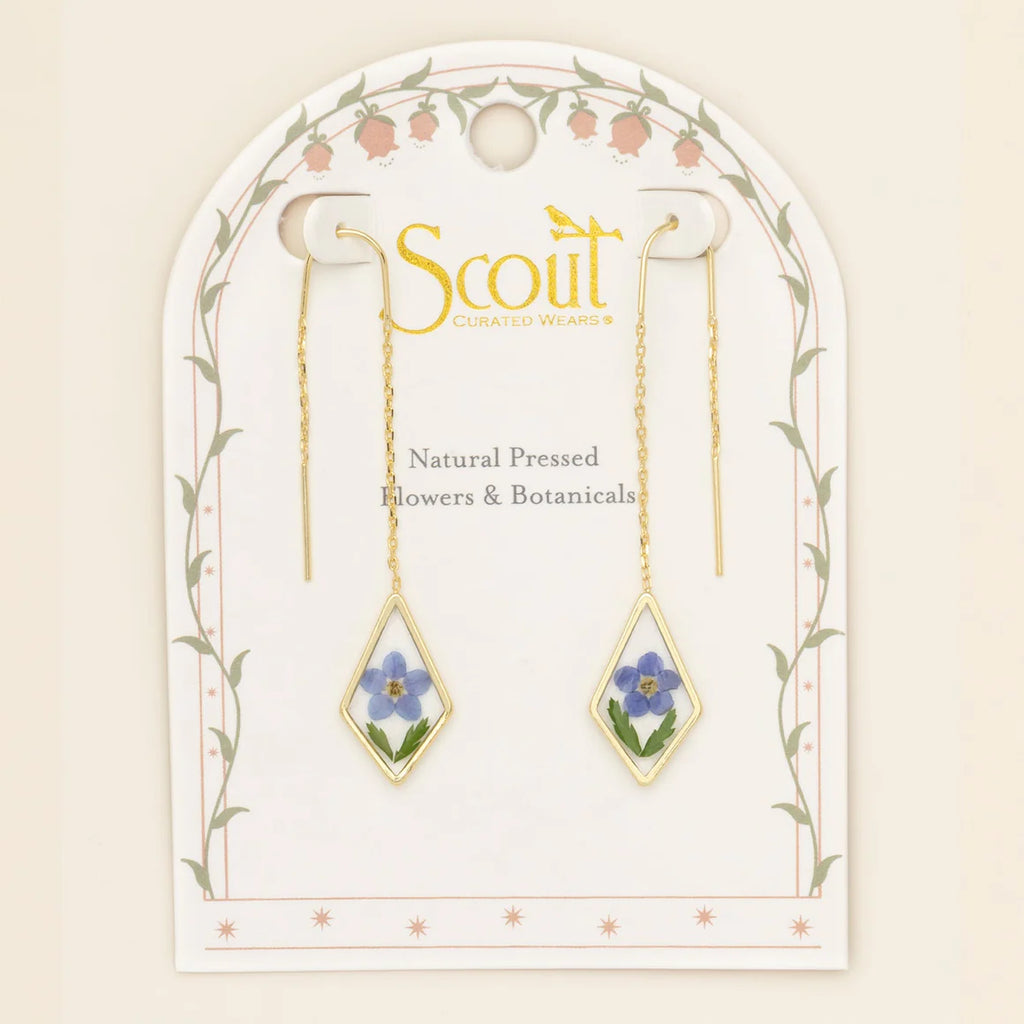 Pressed Flower Thread Earring