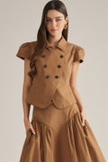 Entro Button Up Top Camel