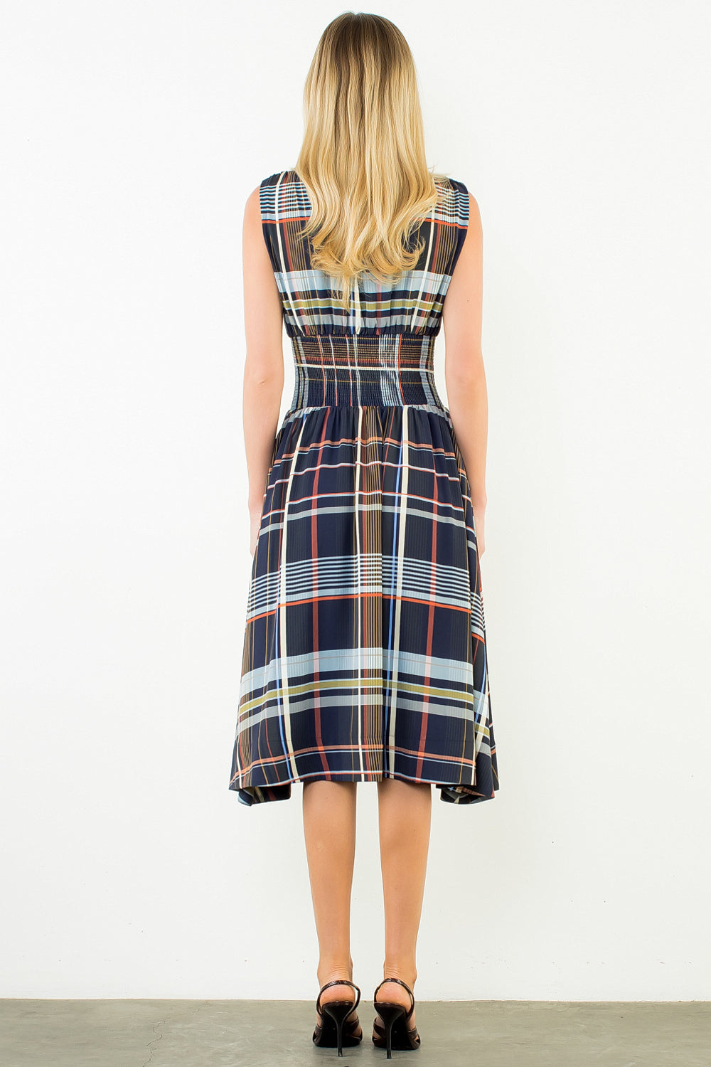 THML Plaid Midi Dress