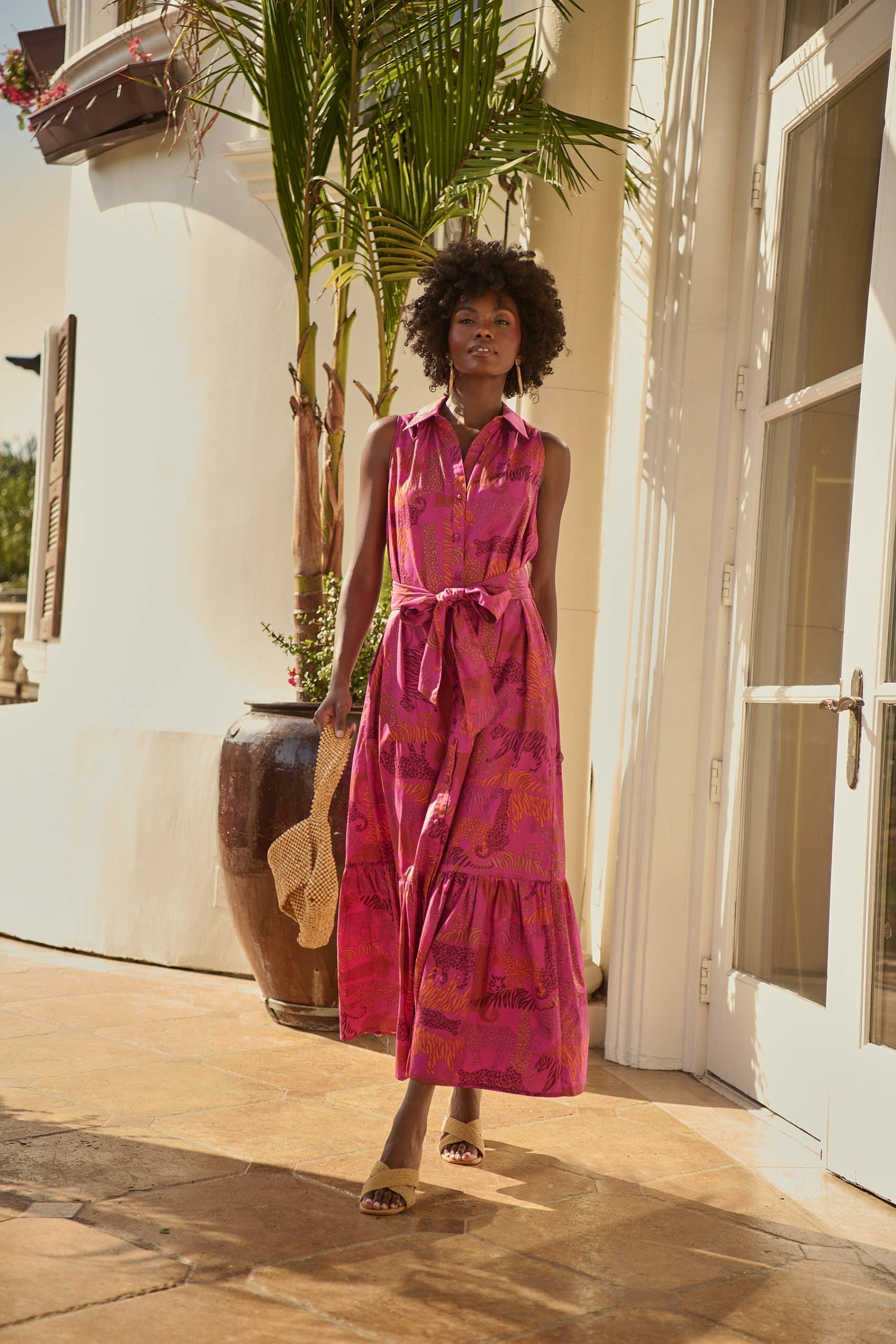 In the Jungle Collared Maxi Dress