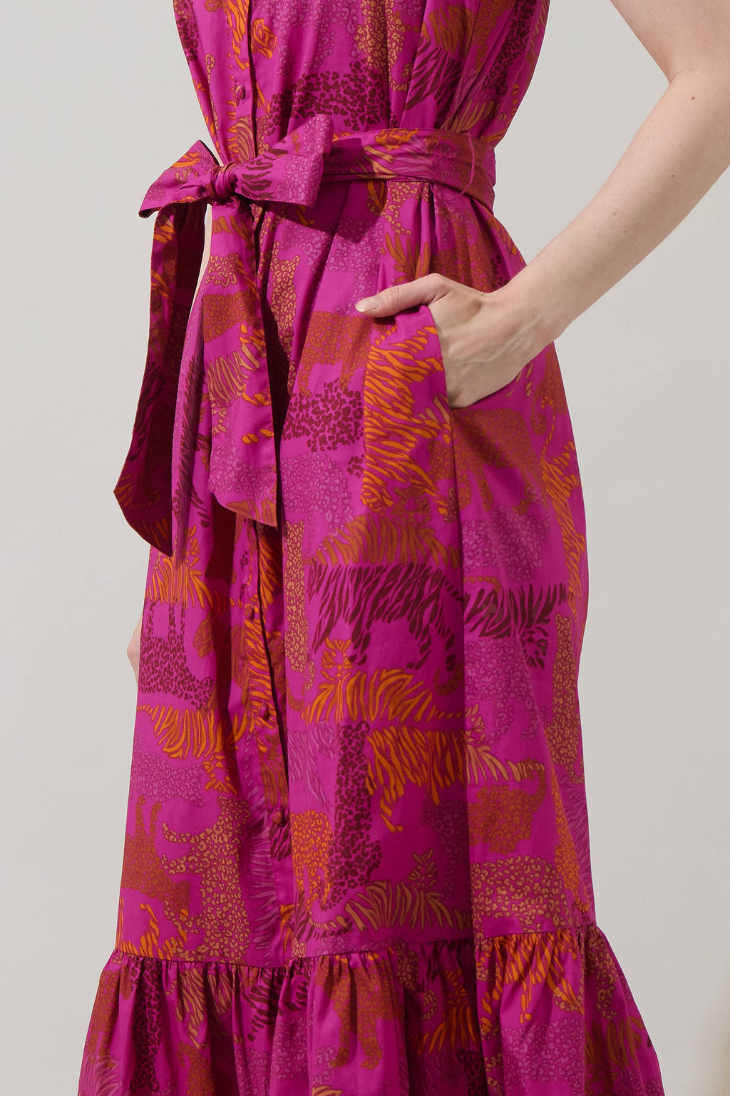 In the Jungle Collared Maxi Dress