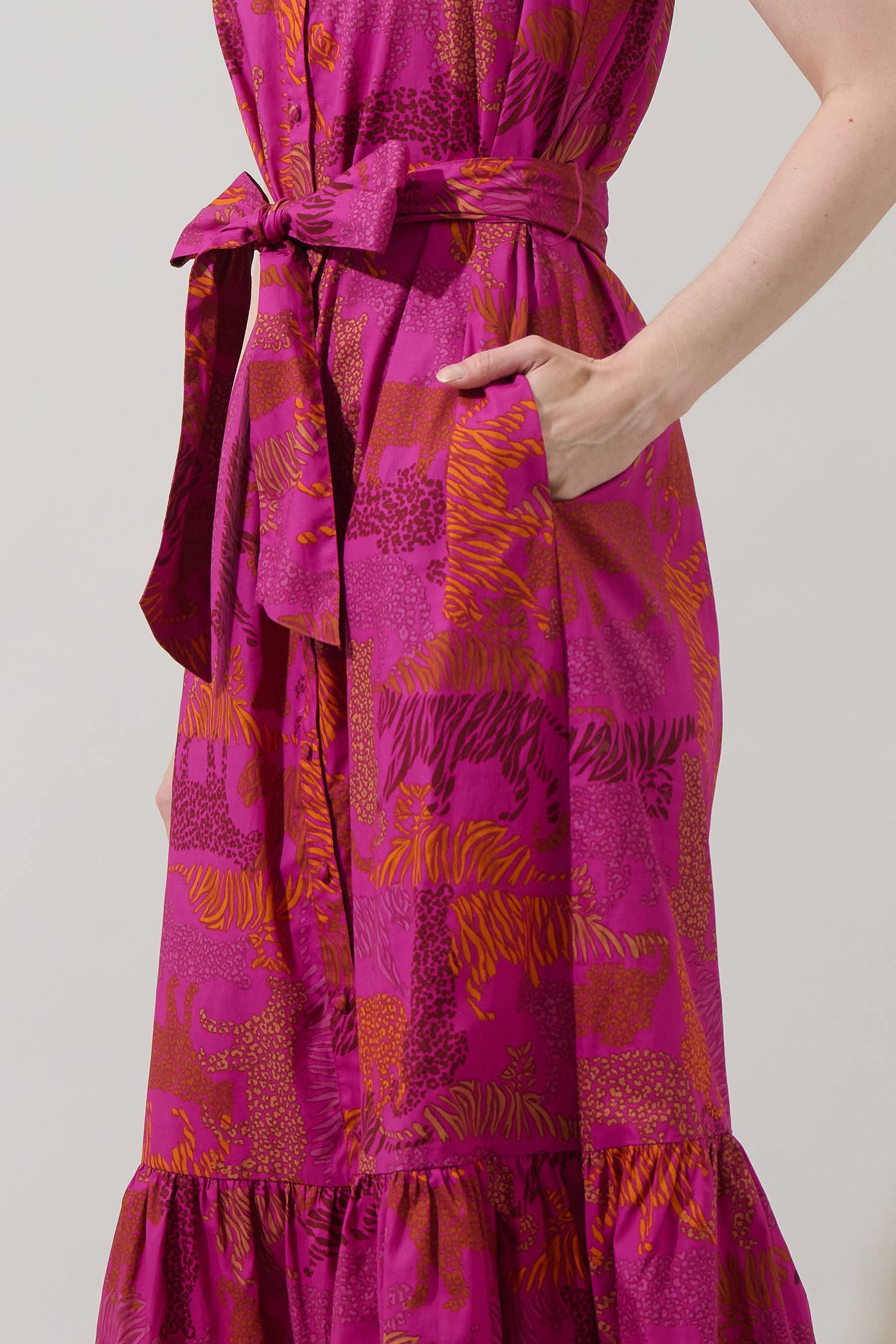 In the Jungle Collared Maxi Dress