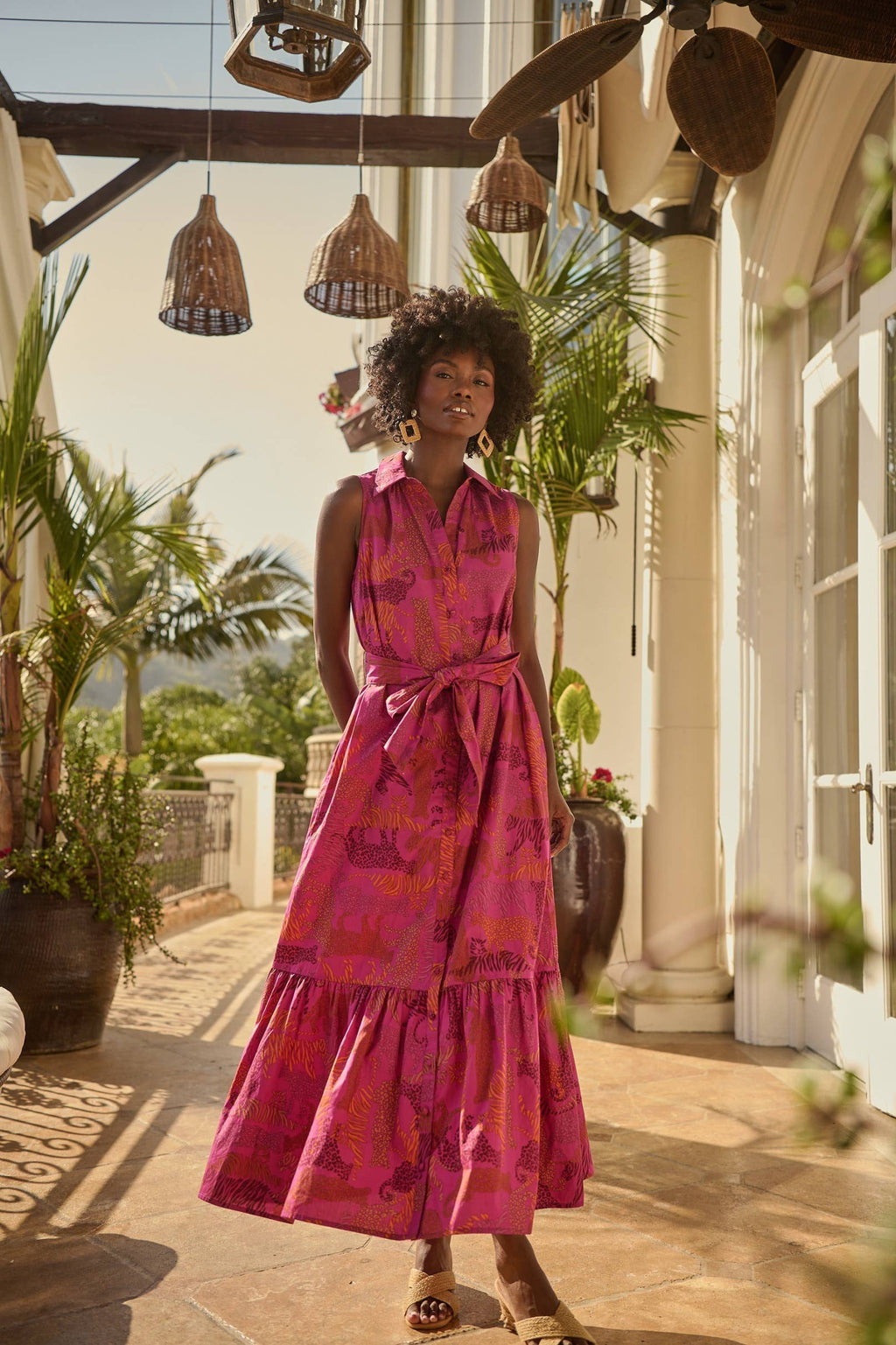 In the Jungle Collared Maxi Dress