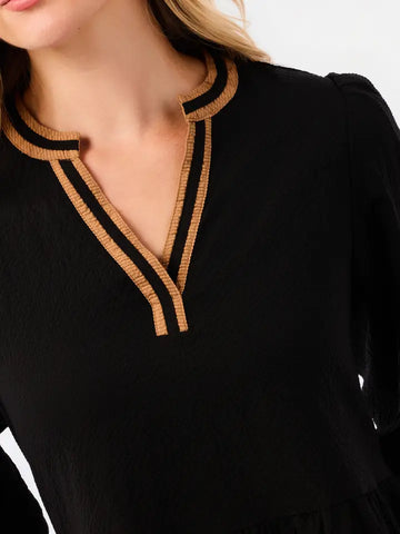 Mary Square Cooper Dress Black/Brown