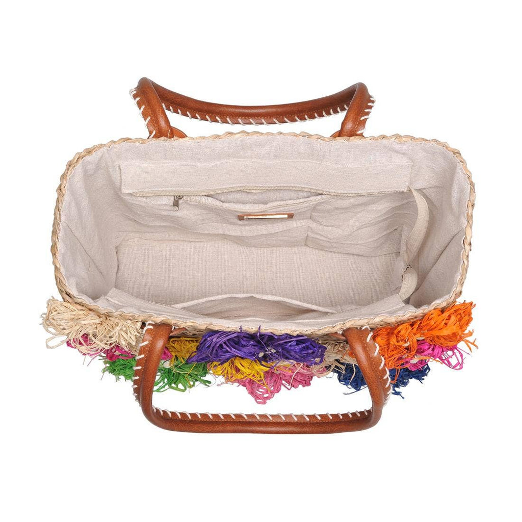 Queenie Floral Straw Tote