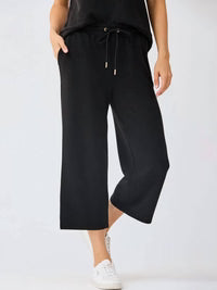 Mary Square Cloud Silk Sabrina Pant Black