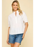 Pinch Balloon Sleeve Blouse Top
