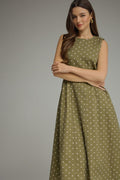 Entro Polka dot Midi Dress Olive