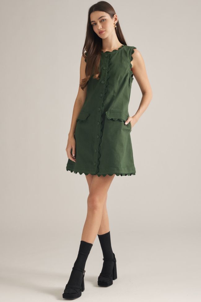 Entro Green Denim Shift Dress