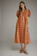 Entro Geometric Print Maxi Cinnamon