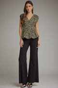 Entro Animal Print Top Olive