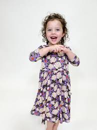 Goosies 3/4 Sleeve Pocket Dress Peonies