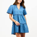 Mary Square Ivy Chambray Dress